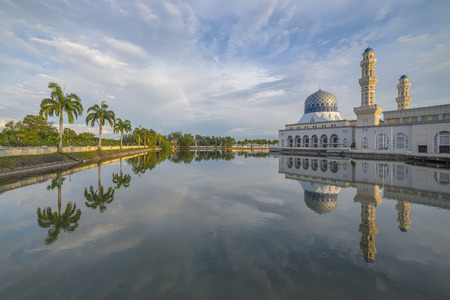 Tree  mosque with reflection during evening