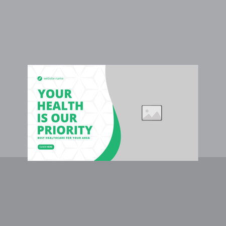 Medical and healthcare video thumbnail design templateのイラスト素材