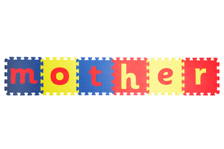 Word mother written on the rubber matsの写真素材