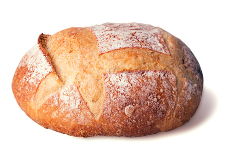Cereal bread isolated on white backgroundの写真素材