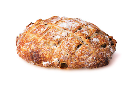 Cereal bread isolated on white backgroundの写真素材