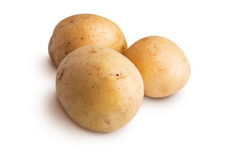 Group of potatoes isolated on a white backgroundの写真素材