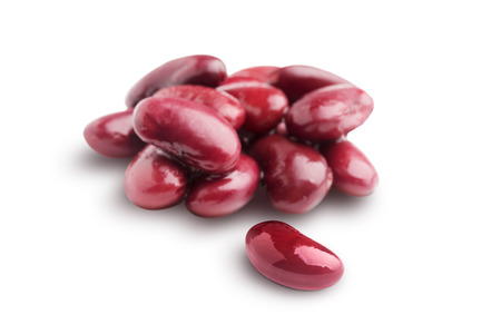 Boiled kidney beans isolated on white background