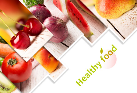 Collage from photos of fruits and vegetablesの写真素材