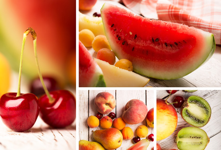 Collage from photos of fruits and vegetablesの写真素材
