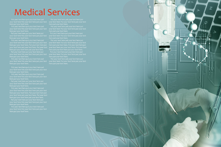 Medical services photo collage (with copy space)の写真素材
