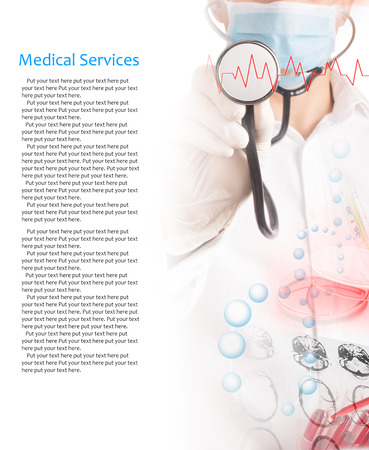 Medical services photo collage (with copy space)の写真素材