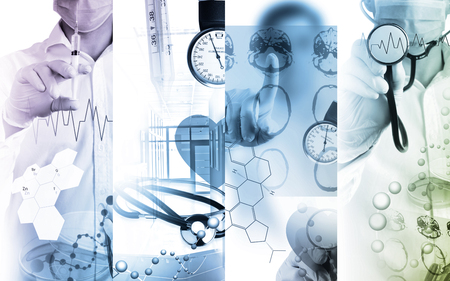 Medical services photo collage (multicolored photo collage)の写真素材