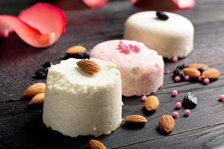 Traditional Indian sweet Sandesh  prepared with cottage cheese and sugar