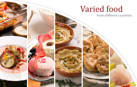 Cuisine of different countries. Western eand eastern dishesの写真素材