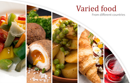 Cuisine of different countries. Western eand eastern dishesの写真素材