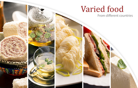 Cuisine of different countries. Western eand eastern dishesの写真素材