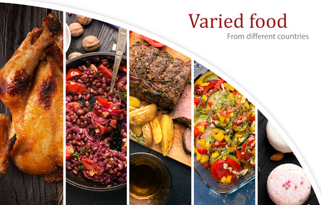 Cuisine of different countries. Western eand eastern dishesの写真素材