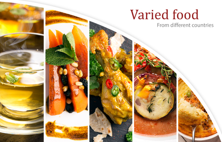 Cuisine of different countries. Western eand eastern dishesの写真素材
