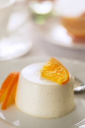 Mini round orange cheesecakeの写真素材