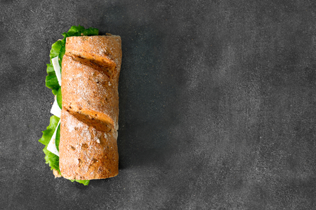 Vegetarian sandwich with avocado and Feta cheeseの写真素材