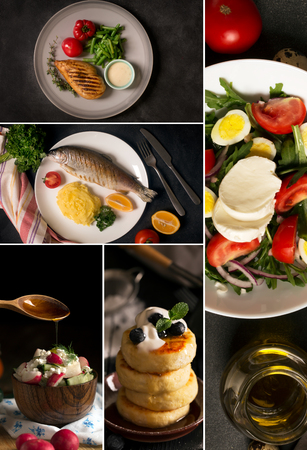 Natural food. Photo collageの写真素材