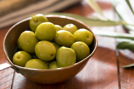 Fresh green olives iの写真素材