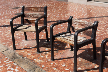Promenade along the sea in Alicante, Spainの写真素材