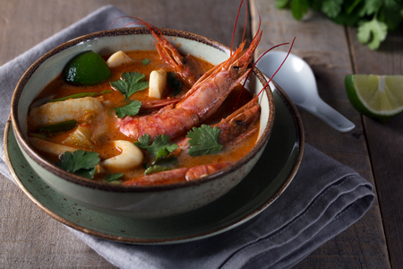 Traditional Thai soup Tom Yamの写真素材