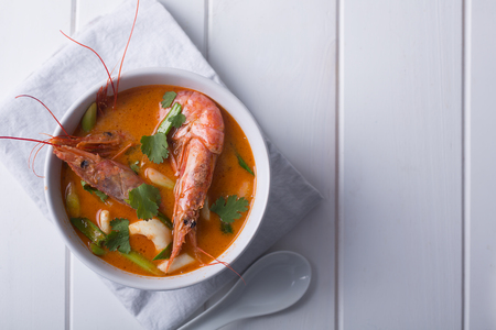 Traditional Thai soup Tom Yamの写真素材