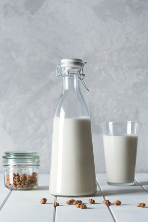 Fresh organic horchata drink prepared in Valensia, Spainの写真素材