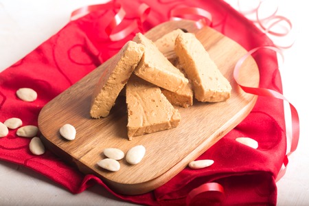Turron is a typical Christmas food in Spainの写真素材