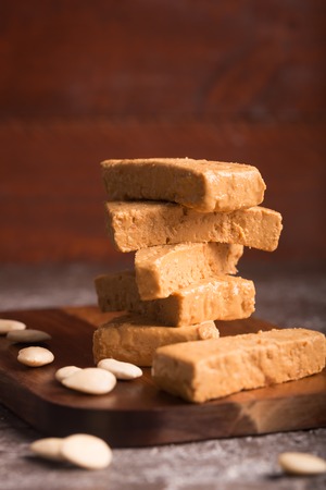 Turron is a typical Christmas food in Spainの写真素材