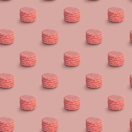 Burger meat pattern on red