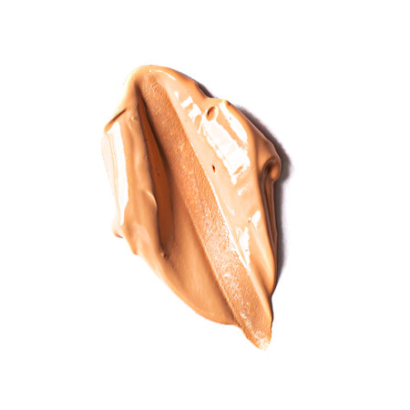 Tone cream smear swatch isolated on white backgroundの写真素材