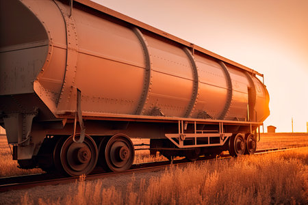 Hopper grain wagon close up, grain deal concept, generative aiの素材