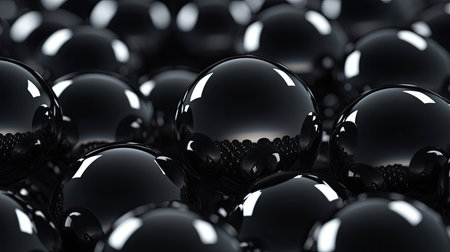 Abstract background of black color metallic balls. Generative aiの素材
