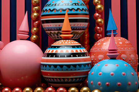 Creative abstract Christmas tree decorations. High quality photoの素材