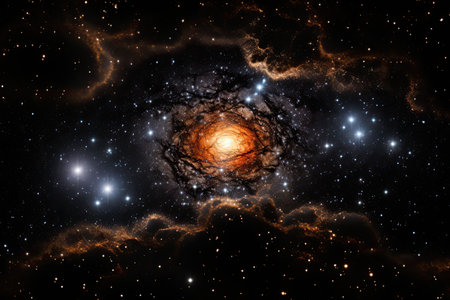 Galactic Veil of Darkness with dark matter waves across the galaxy like an intricate, revealing the brilliant cosmic sceneryの素材