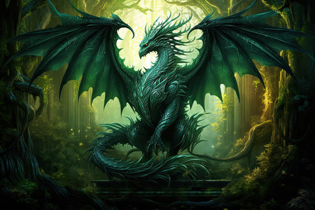 Chinese wooden dragon as a symbol of 2024. Generative aiの素材