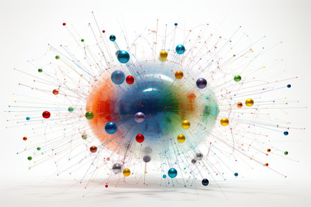 Elementary particles isolated on white background. Generative aiの素材