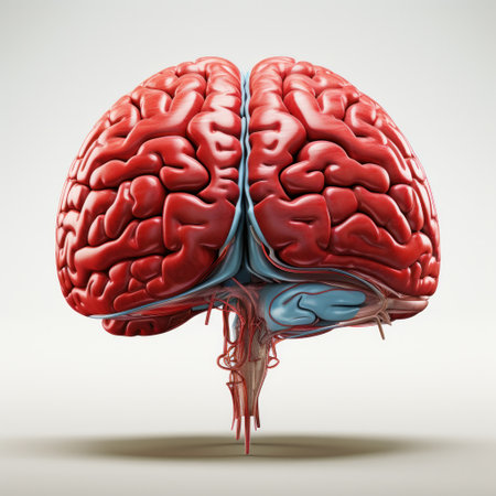 Back view of the human brain on white background. Generative aiの素材