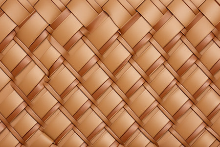 Leather woven texture with highlights in rich beige brown color, classic style. Generative aiの素材