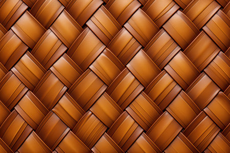 Leather woven texture with highlights in orange brown color, classic style. Generative aiの素材