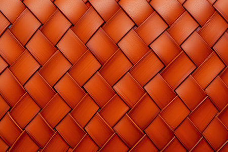 Leather woven texture with highlights in red orange brown color, classic style. Generative aiの素材
