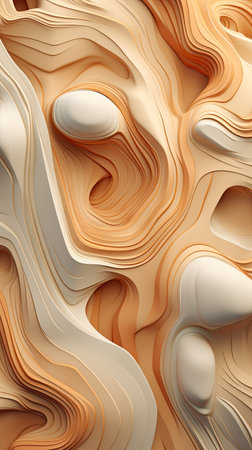 3D modern abstract beige background consisting of many layers and spheres with copy spaceの素材