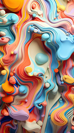 3D modern abstract colorful background consisting of many layers and figuresの素材