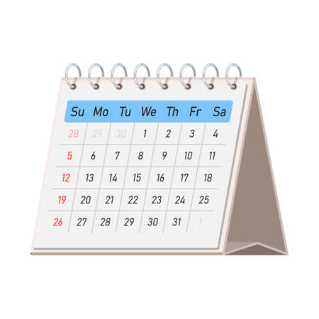 Desktop abstract calendar. Simple calendar angled for one month. vector illustration.のイラスト素材