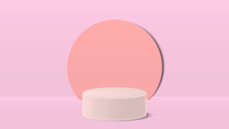 3d vector illustration of stage, made in pastel colors. For product presentation.のイラスト素材