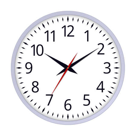 Classic round clock close-up. vector illustration.