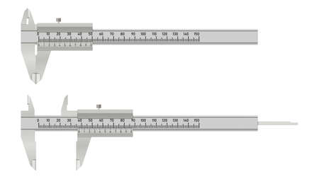 Vernier caliper on white background. Universal measuring device. vector illustration.のイラスト素材