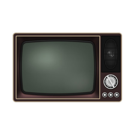 Retro TV set on white background. Old tube TV. vector illustration.のイラスト素材