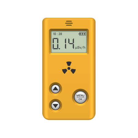 Realistic radiation meter on white background. Radiation dosimeter. vector illustration.のイラスト素材