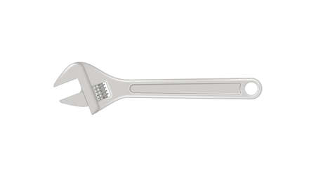 Realistic adjustable wrench isolated on white background. vector illustration.のイラスト素材