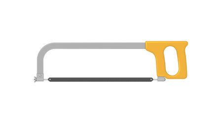 Realistic hacksaw for metal on white background. vector illustration.のイラスト素材